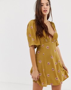 Платье мини Free People mockinbird-Коричневый