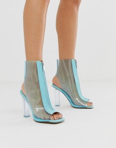 Прозрачные ботинки на каблуке ASOS DESIGN-Синий