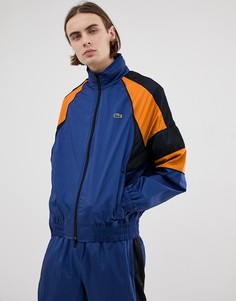 Темно-синяя спортивная куртка в стиле ретро Lacoste L!VE nylon-Темно-синий