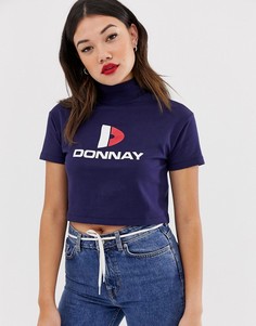 Укороченная футболка с высоким воротом Donnay-Темно-синий