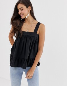 Топ с квадратным вырезом ASOS DESIGN-Черный