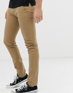 Бежевые саржевые чиносы Farah Drake-Бежевый