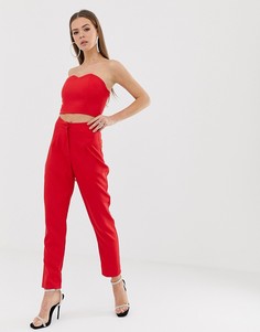 Красные приталенные брюки-сигареты Missguided-Красный