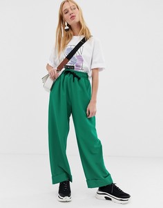 Креповые брюки ASOS WHITE-Зеленый