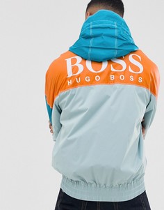 Светло-зеленая куртка из ткани рипстоп в стиле колор блок с логотипом BOSS Oretto-Зеленый