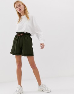 Шорты с поясом на завязке ASOS DESIGN-Зеленый