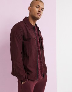 Бордовая куртка в стиле милитари ASOS DESIGN-Красный