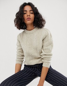 Джемпер крупной вязки с декоративной строчкой ASOS DESIGN-Бежевый