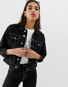 Куртка от комплекта с контрастными строчками Abrand Denim-Черный