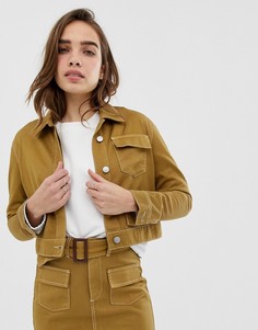 Укороченная куртка в стиле милитари из органического хлопка Northmore Denim-Светло-коричневый