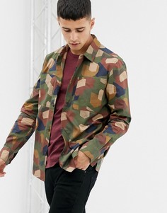 Зеленая рубашка с геометрическим принтом Farah Verkerk-Зеленый