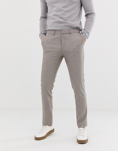 Строгие узкие брюки Selected Homme-Кремовый
