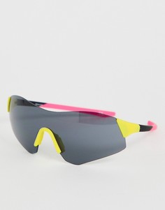 Модные неоновые очки-маска в полуоправе ASOS DESIGN-Мульти