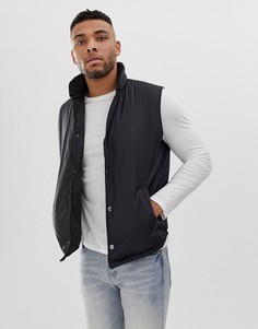 Черный дутый жилет ASOS DESIGN