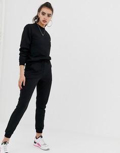 Спортивный свитшот и джоггеры с завязкой ASOS DESIGN-Черный