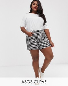 Шорты в винтажном стиле в клетку ASOS DESIGN Curve-Мульти