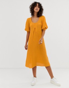 Трикотажное премиум-платье миди А-силуэта ASOS DESIGN-Оранжевый