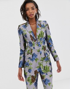 Жаккардовый блейзер с цветочным рисунком ASOS EDITION-Мульти