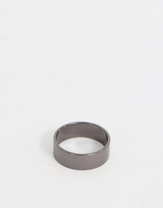 Темно-серое кольцо ASOS DESIGN-Серебряный