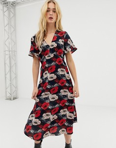 Платье миди с принтом Vero Moda-Мульти