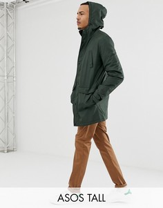 Зеленая дутая парка ASOS DESIGN Tall-Зеленый