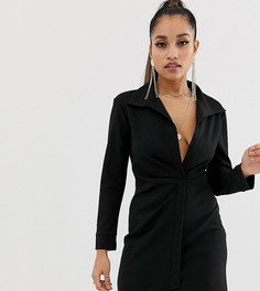 Облегающее платье-рубашка ASOS DESIGN petite-Черный