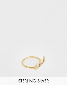Позолоченное кольцо с отделкой паве Galleria Armadoro-Золотой