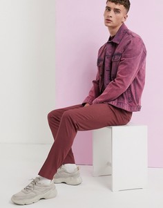 Малиновые брюки скинни ASOS DESIGN-Фиолетовый