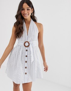 Сарафан мини в полоску на пуговицах ASOS DESIGN-Мульти