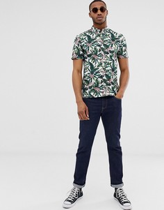 Рубашка с зеленым цветочным принтом Burton Menswear-Зеленый