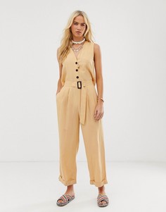 Комбинезон с пряжкой ASOS DESIGN-Желтый