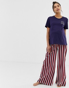 Пижама для беременных в полоску с принтом \Hey Baby\" ASOS DESIGN-Мульти