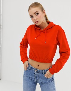 Красный укороченный худи ASOS DESIGN
