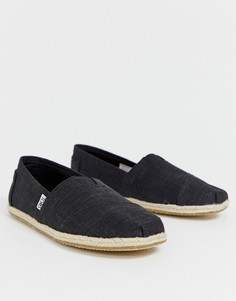 Черные льняные эспадрильи TOMS-Черный