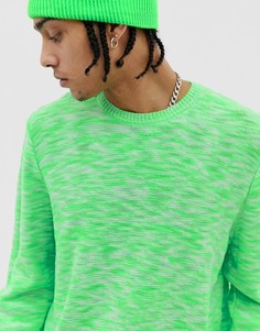 Неоново-зеленый трикотажный джемпер ASOS DESIGN