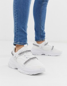 Белые кроссовки с цепочками ASOS DESIGN-Белый