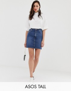 Джинсовая мини-юбка ASOS DESIGN Tall-Синий