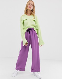Креповые брюки ASOS WHITE-Фиолетовый