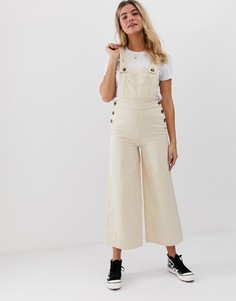 Светло-бежевый джинсовый комбинезон с широкими штанинами ASOS DESIGN