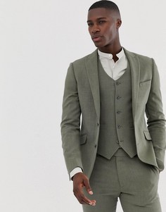 Приталенный пиджак цвета хаки ASOS DESIGN-Зеленый