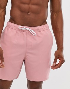 Светло-розовые шорты для плавания ASOS DESIGN-Розовый