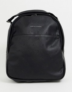 Черный рюкзак из искусственной кожи с логотипом Armani Exchange