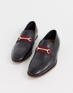 Черные кожаные лоферы WALK London Raphael-Черный