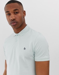 Поло из пике синего цвета узкого кроя с вышитым логотипом Original Penguin-Синий