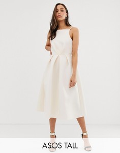 Платье для выпускного миди с бантом сзади ASOS DESIGN Tall-Розовый