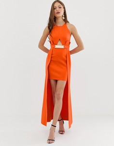 Платье мини с золотистым поясом ASOS DESIGN Pemium-Оранжевый