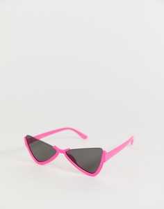 Пластиковые солнцезащитные очки в полуоправе ASOS DESIGN-Розовый