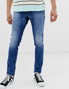 Джинсы скинни с эффектом поношенности Scotch and Soda Skim-Синий