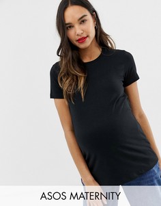 Черная футболка с круглым вырезом ASOS DESIGN Maternity ultimate-Черный