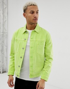 Зеленая джинсовая куртка ASOS DESIGN-Зеленый